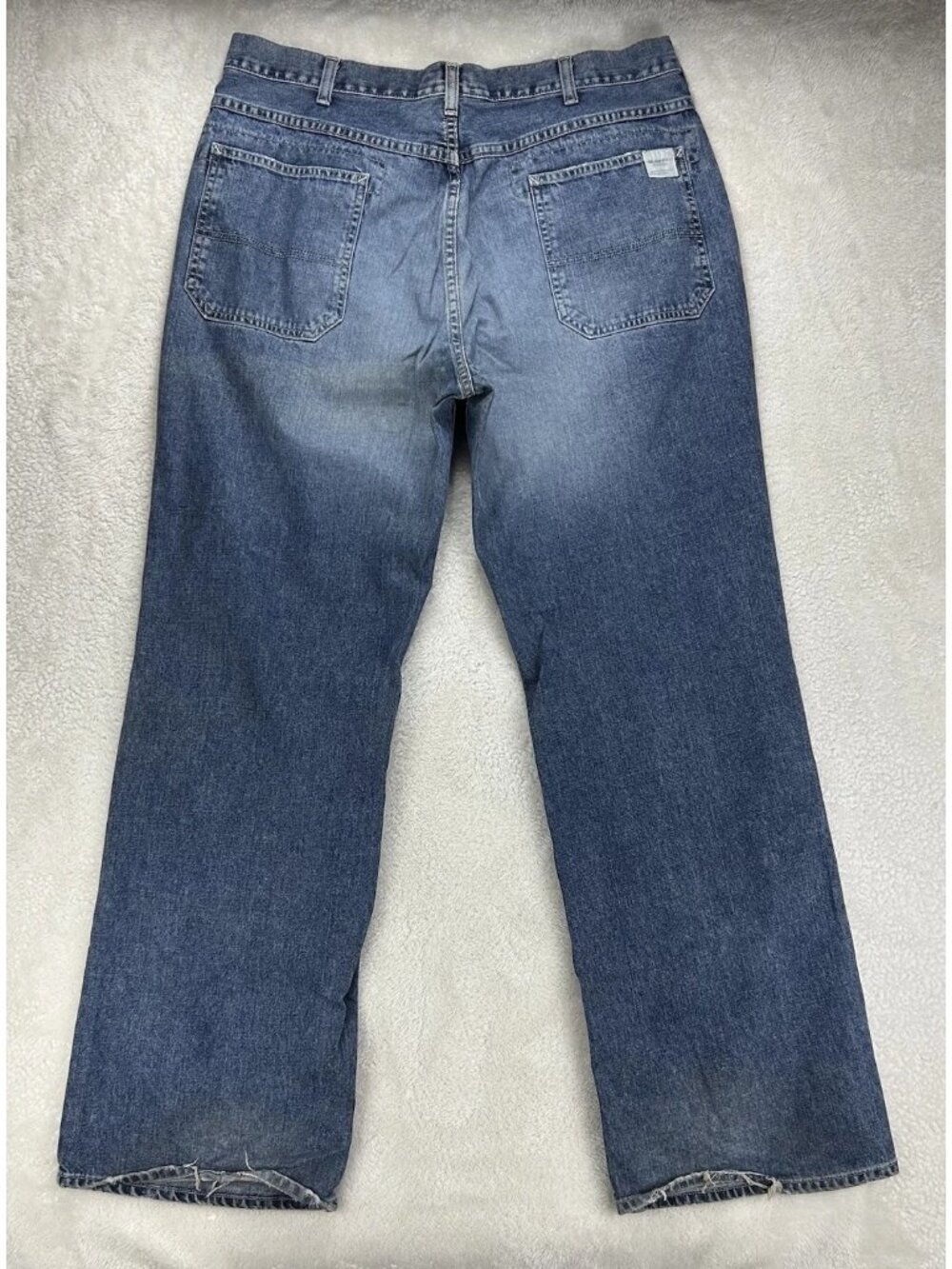American Eagle Baggy‎ Y2K Wide Leg Jeans Boot Cut Men's 36x34 Distressed Hem